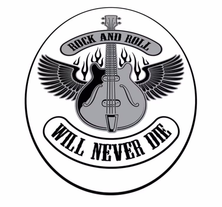 Rock and roll asla ölmeyecek isimlerle pvc halı - TenStickers