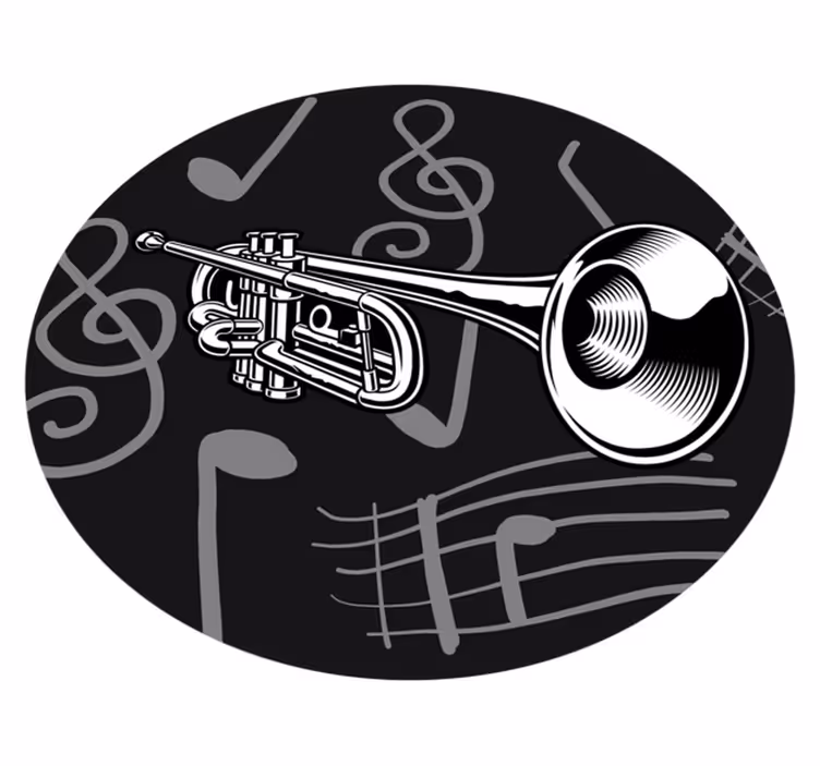Müzik aleti teması yuvarlak pvc halı - TenStickers