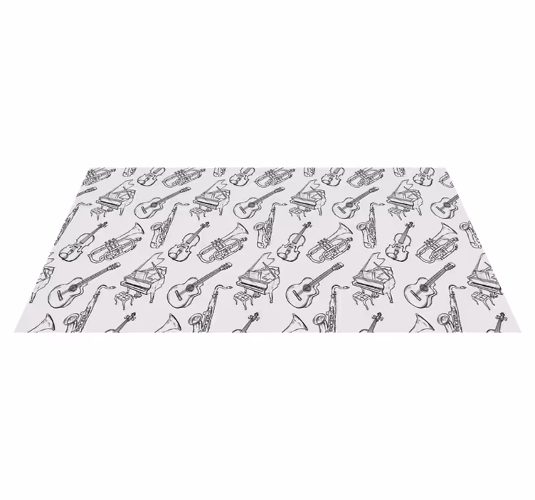Müzik aletleri deseni pvc halı - TenStickers