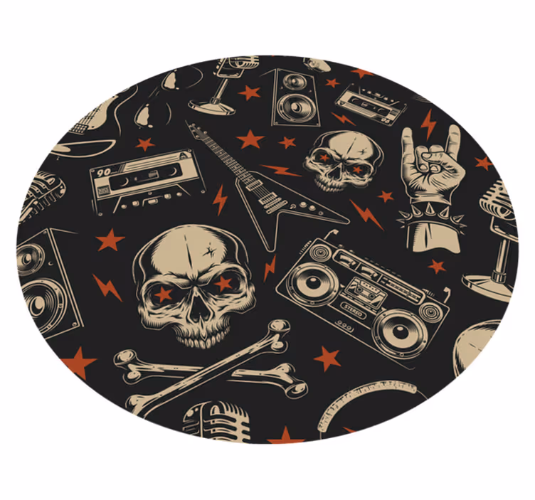 Rock müzik tarzı gençler pvc halı - TenStickers