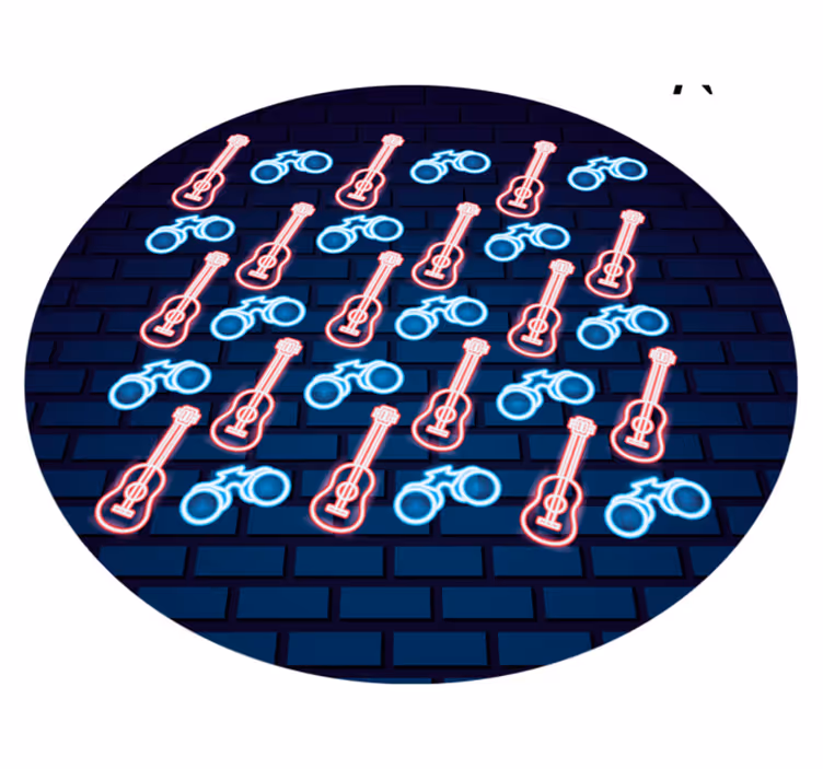Neon müzik desenleri gençler pvc halı - TenStickers