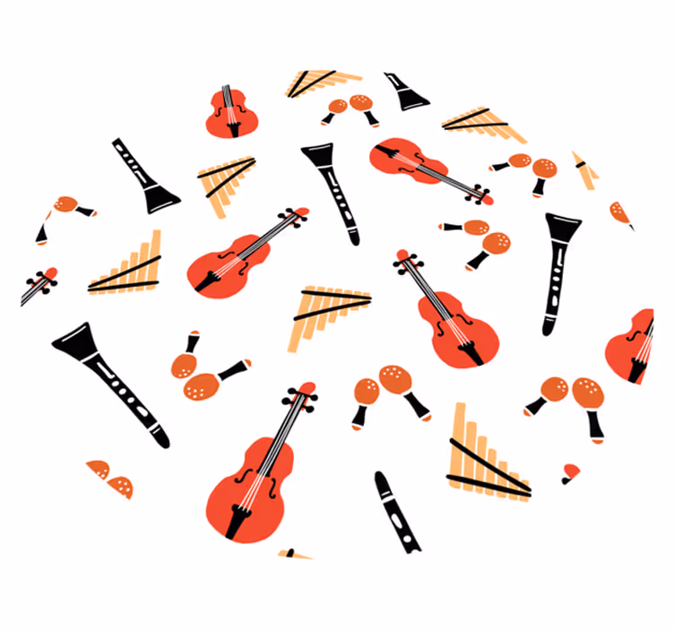 Müzik aleti konsepti pvc halı - TenStickers