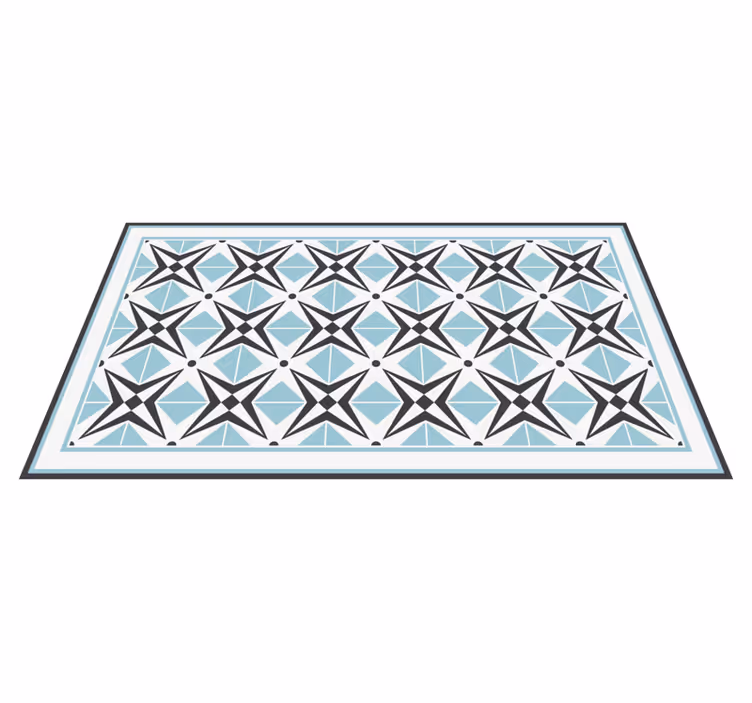 Yıldız mavi motif mozaic pvc halı - TenStickers