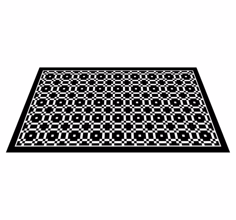 Monokrom desen geometrik pvc halı - TenStickers