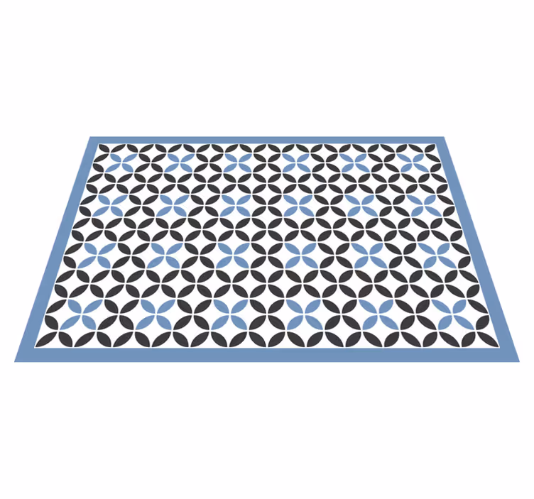 Mavi dairesel desenin üstünü kapla geometrik pvc halı - TenStickers