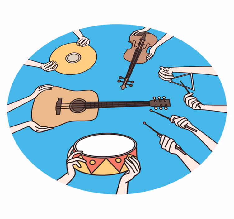 Müzik aletleri yaratıcı sanatlar yatak odası halısı - TenStickers