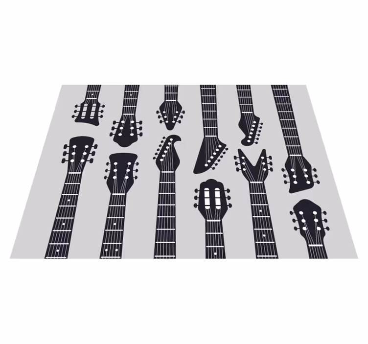 Gitar silüetleri oturma odası pvc halı - TenStickers