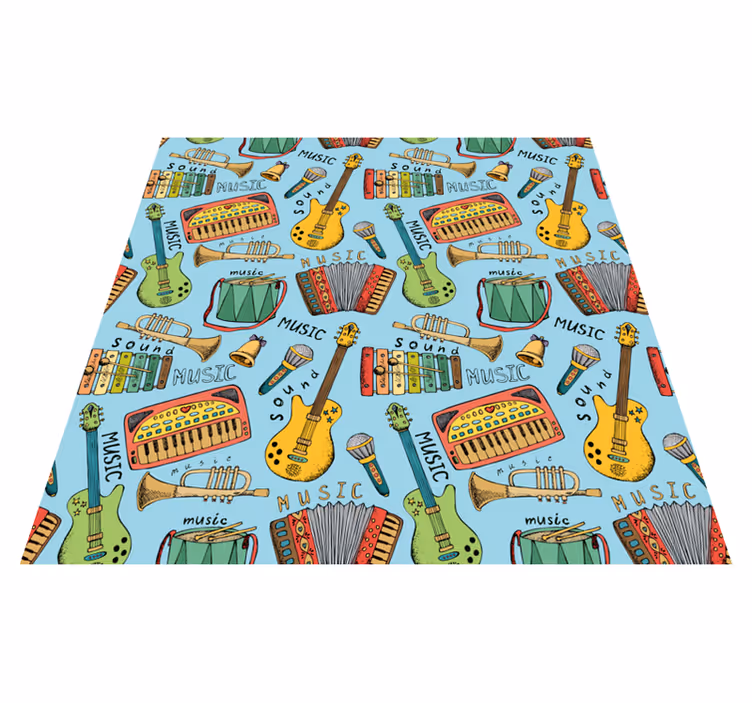 Pvc halı neşeli müzik aletleri - TenStickers