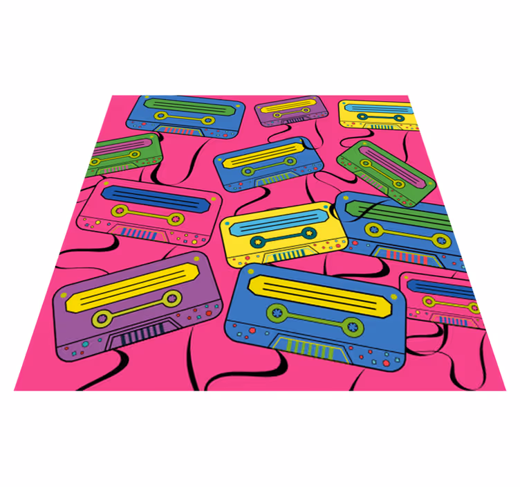Canlı kasetler gençler pvc halı - TenStickers