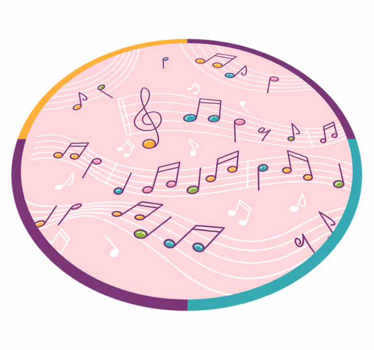 Müzik notaları motifi gençler pvc halı - TenStickers