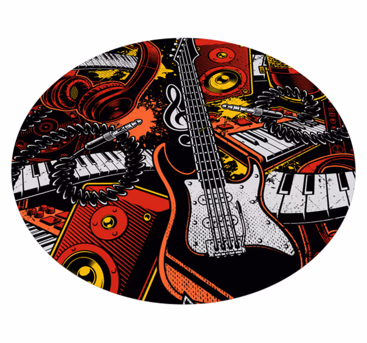 Pvc halı müzik aletleri karmaşası - TenStickers