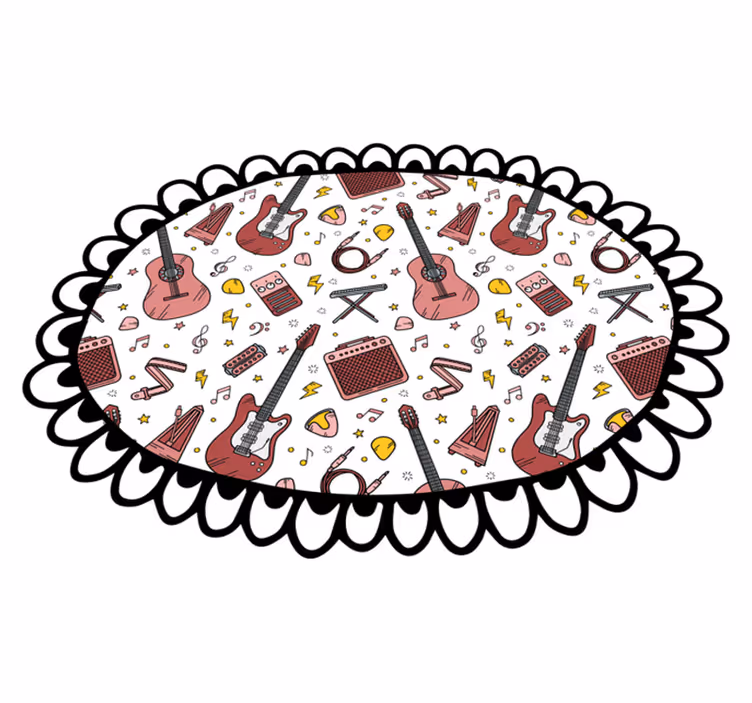 Müzikal unsurlar motifi pvc halı - TenStickers