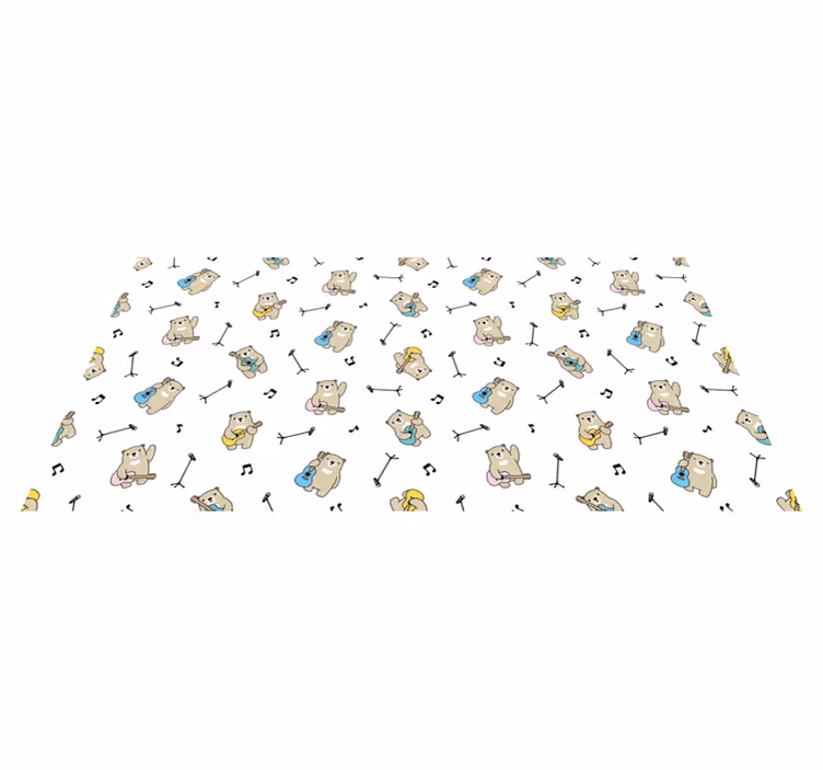 Müzikal ayılar teması bebek pvc halı - TenStickers