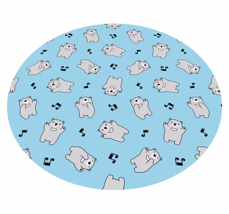 Neşeli ayı karakterleri bebek pvc halı - TenStickers