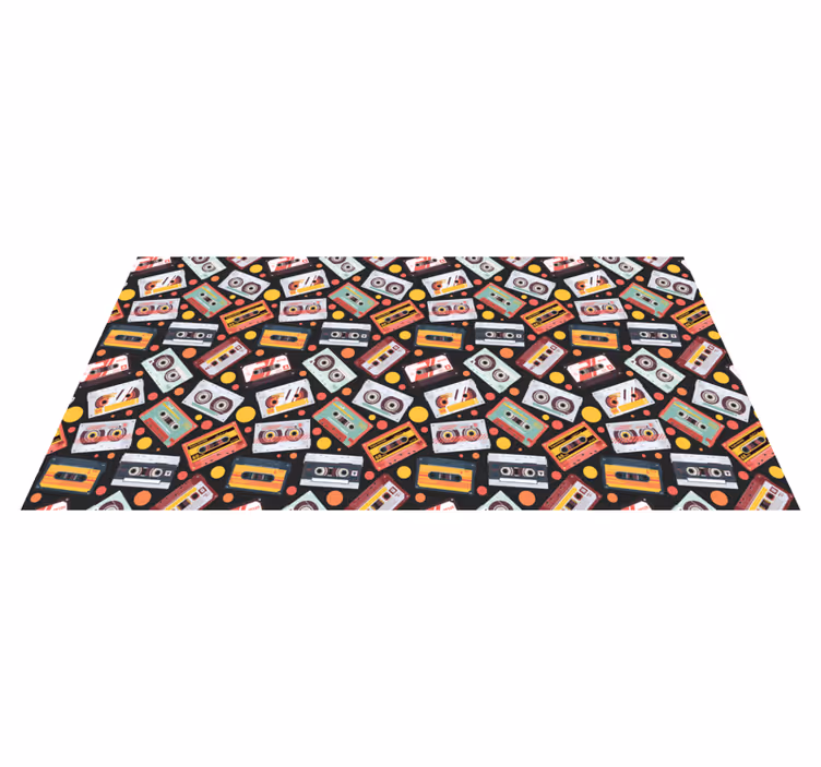 Pvc halı vintage ses kasetleri - TenStickers