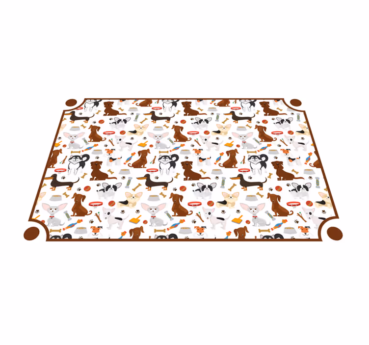 Sevimli köpek dostları Hayvan pvc halı - TenStickers