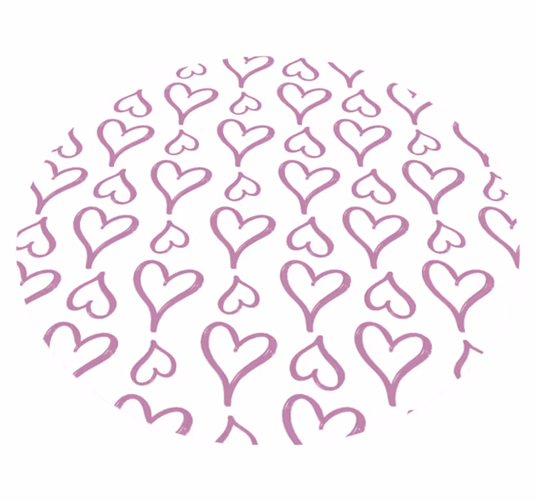 Doku pvc halı pembe kalp deseni - TenStickers