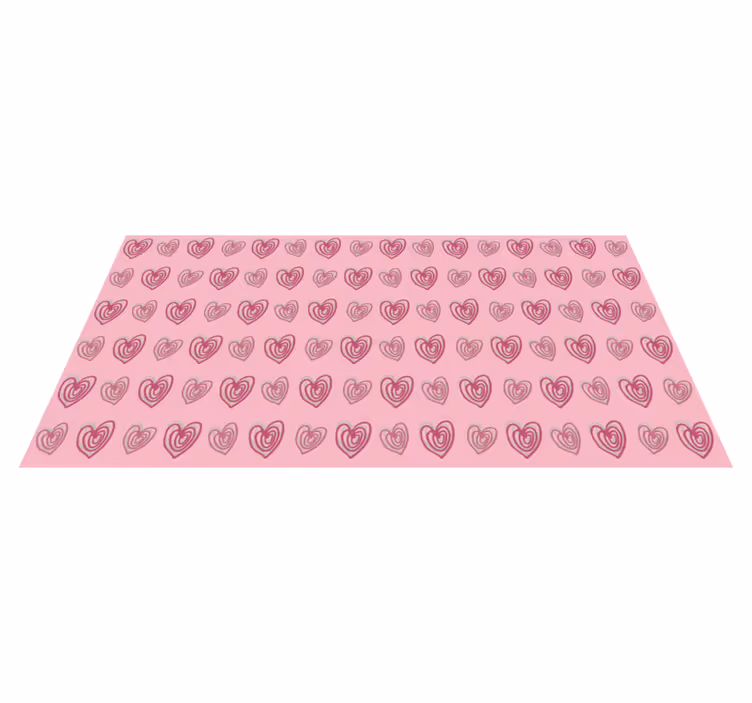 Doodle kalpler pembe desen dikdörtgen halı - TenStickers