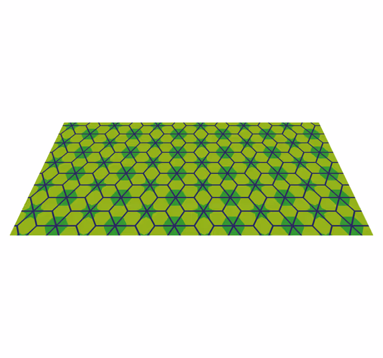 Yeşil altıgen desen geometrik pvc halı - TenStickers