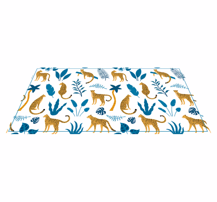 Tropikal leopar deseni bebek pvc halı - TenStickers