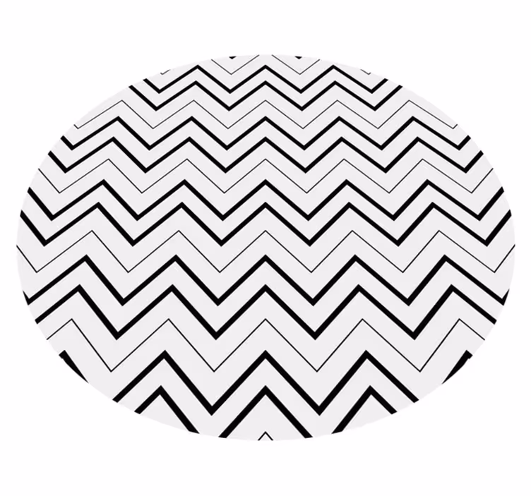 Minimalist siyah beyaz zikzak desenli kilim - TenStickers