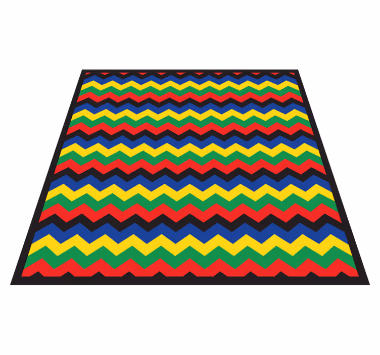 Canlı zikzak eleman geometrik pvc halı - TenStickers