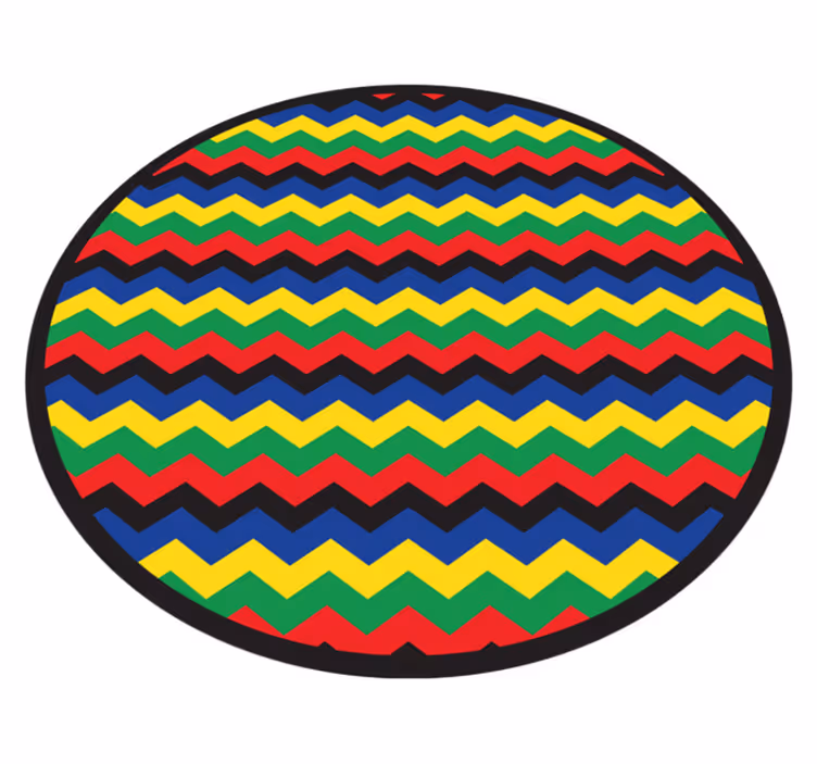 Geometrik pvc halı renkli zigzag tasarımı - TenStickers