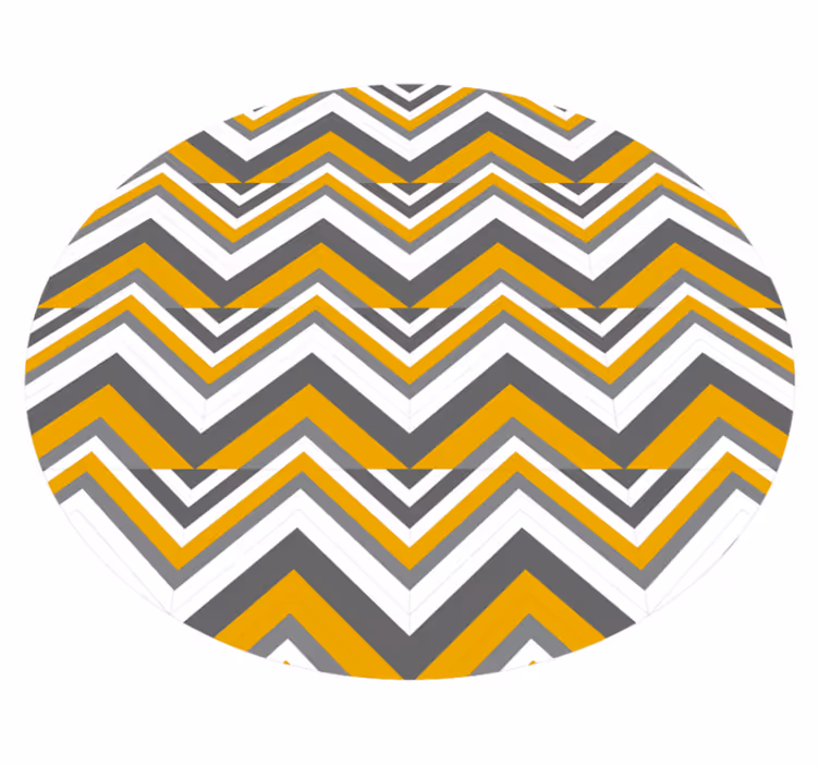 Geometrik pvc halı gri ve sarı chevron - TenStickers