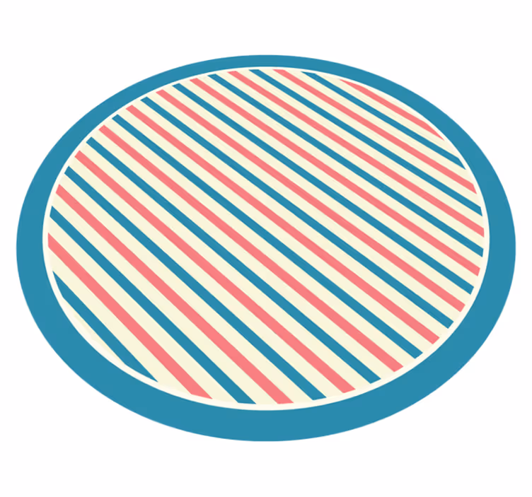 Çizgili pvc halı - dairevi diyagonal desen - TenStickers
