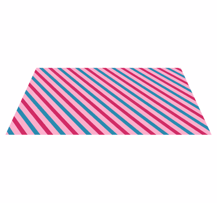 Çizgili pvc halı mavi ve pembe diyagonal desenler - TenStickers