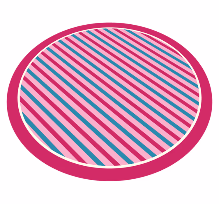 Pembe ve mavi dikey çizgili pvc halı - TenStickers