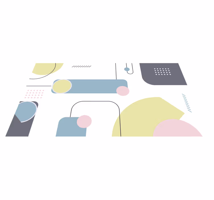 Pastel geometrik arka plan dikdörtgen halı - TenStickers