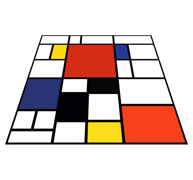 Soyut renk blokları kare vinil halı - TenStickers