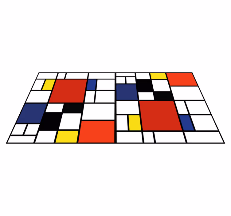 Renk bloğu deseni modern pvc halı - TenStickers