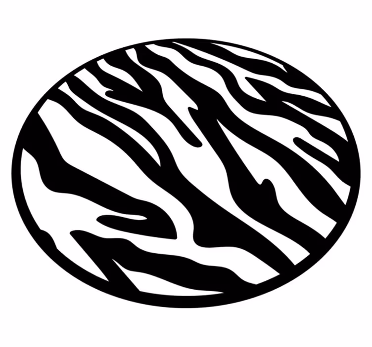 Klasik zebra desenli arka plan dairesel halı - TenStickers