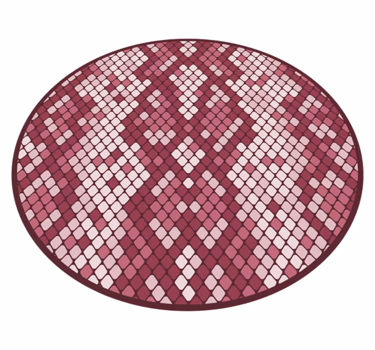 Pembe yılan derisi desenli dairesel halı - TenStickers