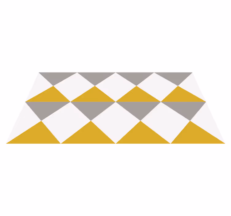 Gri ve sarı elmaslar geometrik pvc halı - TenStickers