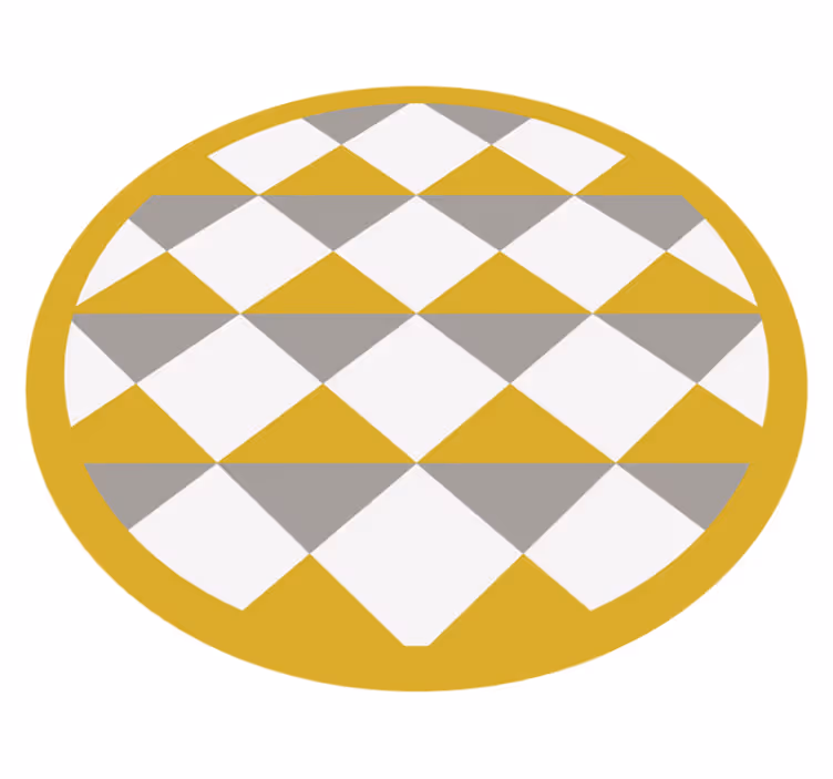 Elmas desen dairesi geometrik pvc halı - TenStickers