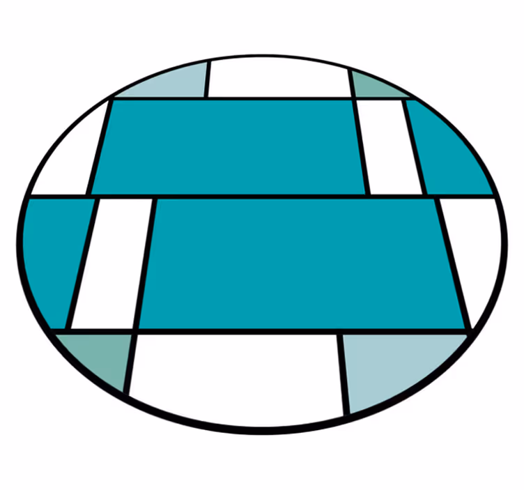 Modern pvc halı geometrik turkuaz motif - TenStickers