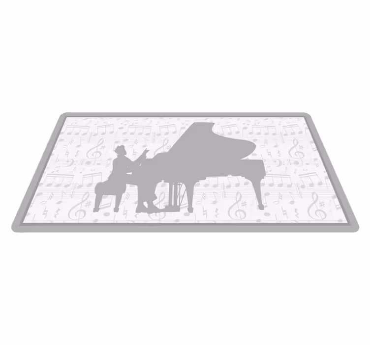 Piyanist gri siluet modern halı - TenStickers
