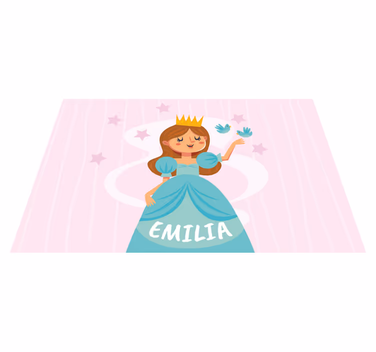 Mavi elbise prenses kişiselleştirilmiş mat - TenStickers