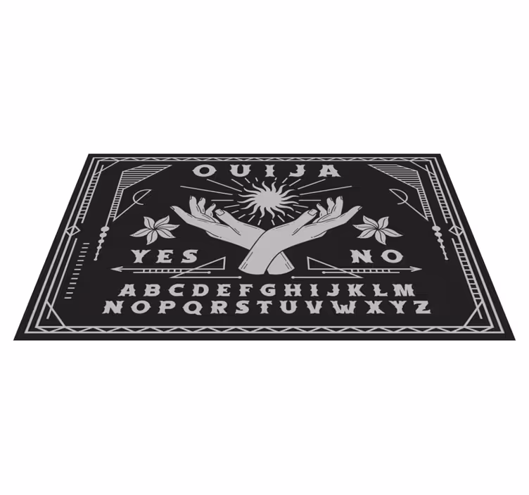Siyah beyaz ouija tahtası eski halı - TenStickers