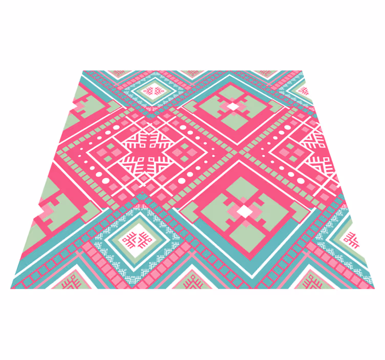 Pembe kabile motifi etnik pvc halı - TenStickers