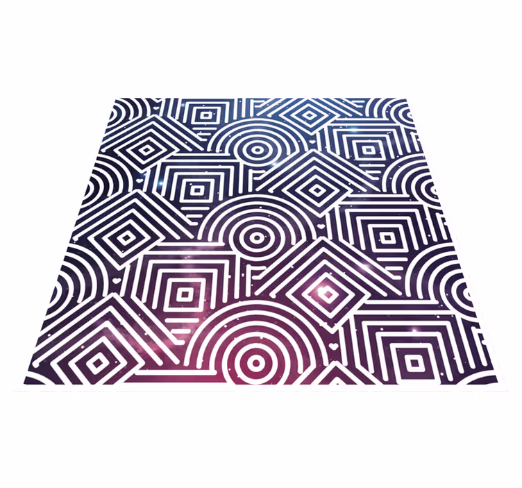 Karmaşık yuvarlaklar ve kareler geometrik pvc halı - TenStickers