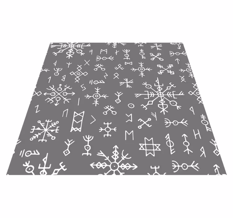 Geometrik sembol deseni iskandinav pvc halı - TenStickers
