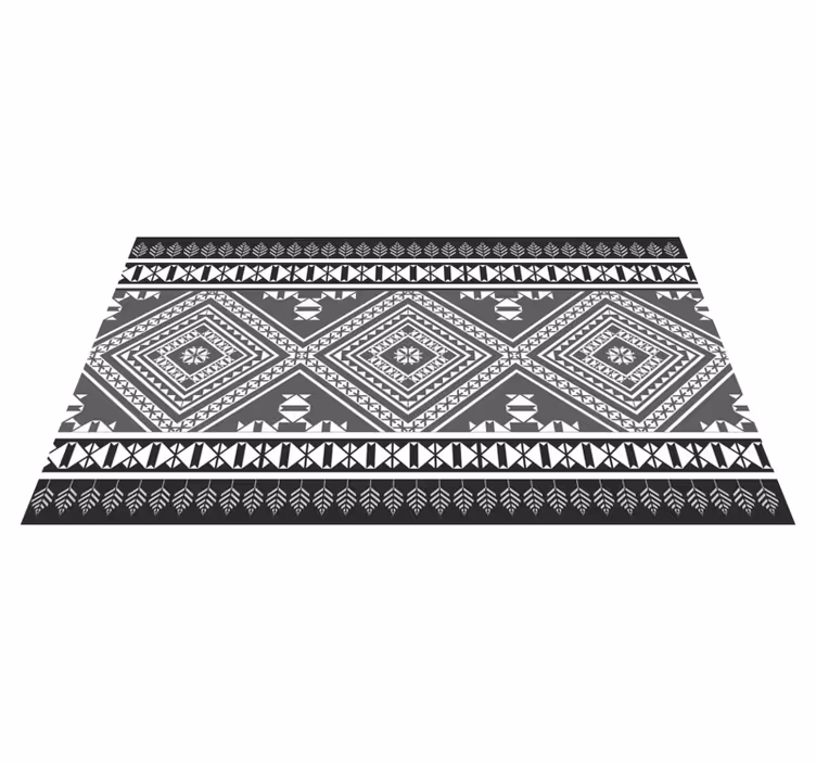 Gri nordic geometrik desen etnik halı - TenStickers