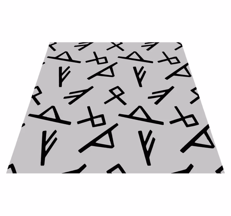 şık siyah şekiller geometrik pvc halı - TenStickers