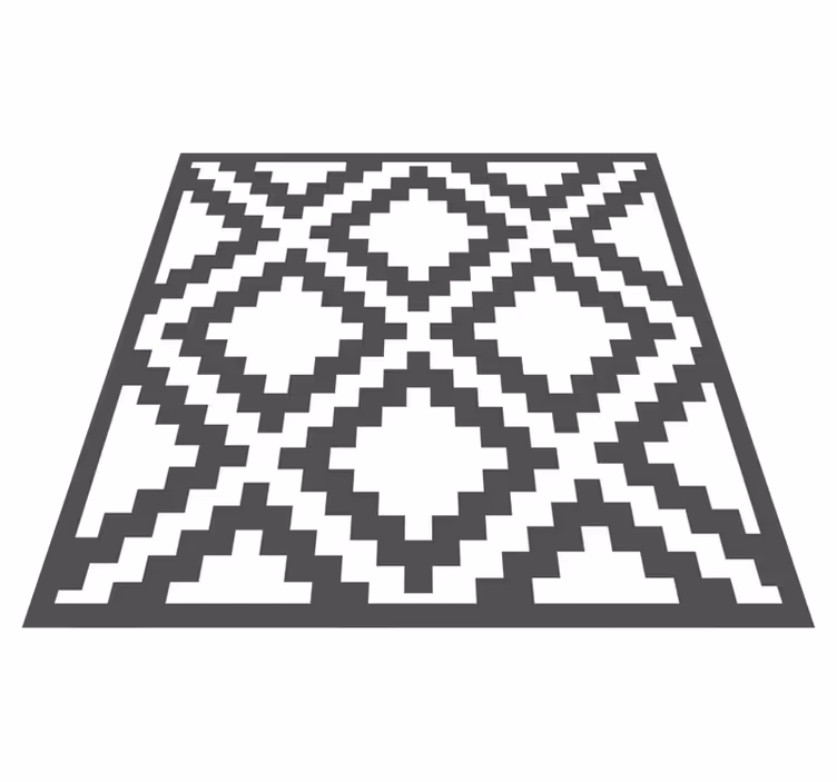 Açık gri nordic geometrik desen etnik kilim - TenStickers