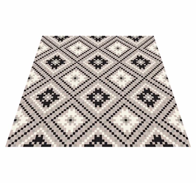 Bej eşkenar dörtgen nordic tasarım etnik kilim - TenStickers