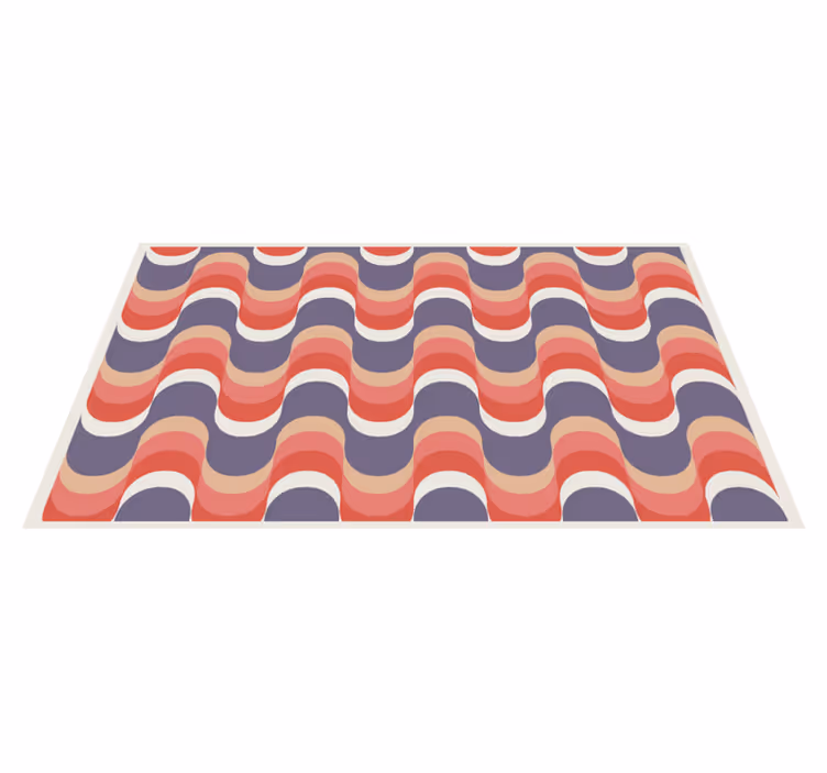 Geometrik retro harika desen dikdörtgen halı - TenStickers
